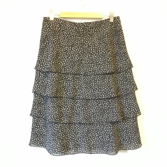 Vintage Made in Canada Whimsical Black and White Tiered Skirt - Picture 4 of 16